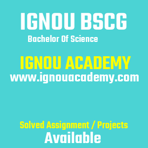 IGNOU BSCG SOLVED ASSIGNMENT 2026